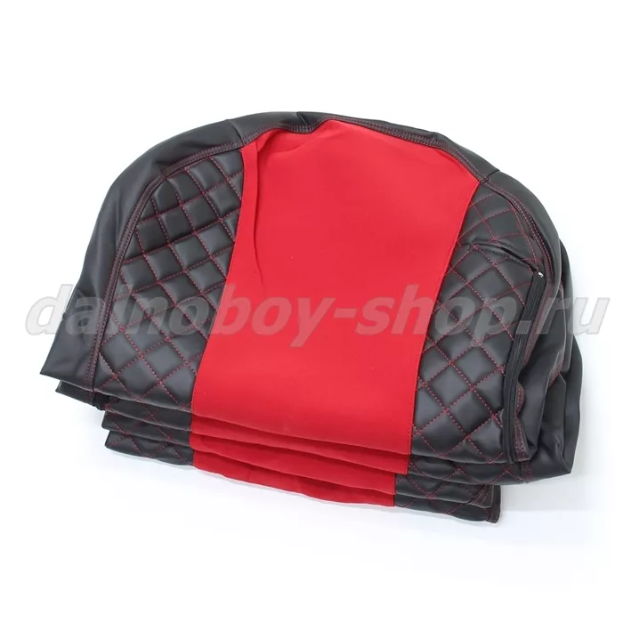 Чехол - сиденье иск.кожа+велюр PREMIUM KMZ K5 (2023 г - ) / БЕЗ ЛОГОТИПА / черно-красный