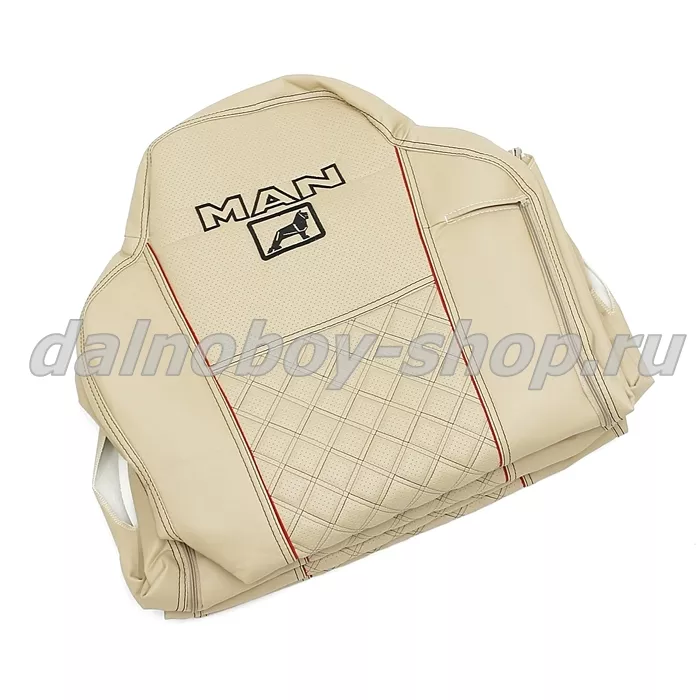 Чехол - сиденье / иск.кожа /PREMIUM / MAN TG-A/X/S/M/L  до 2017 (2 ремня)(2 выс.сид.) беж+беж