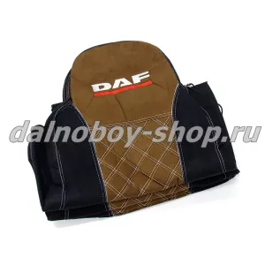 Чехол - сиденье аликанте DAF XF -95-105 до 2009г. (2 ремня)(2выс.сид.) черно-коричневый