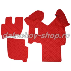 Коврик кож.зам. под ноги Польша IVECO до 2012г. (механика) широкая кабина  красный