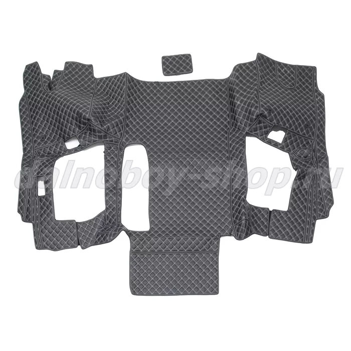 Коврик кож.зам. 3D под ноги Man TGA/TGS узкая кабина 2х нитка черная кожа/нить белая