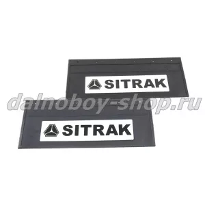 Брызговики задние резина (светоотражающие) 660*270 SITRAK (белый+черная надпись)