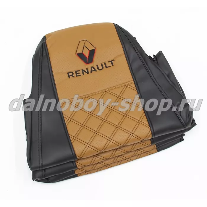 Чехол - сиденье / иск.кожа /PREMIUM / RENAULT PREMIUM/MAGNUM 2002-2013г (2 выс.сид) черно-фокс
