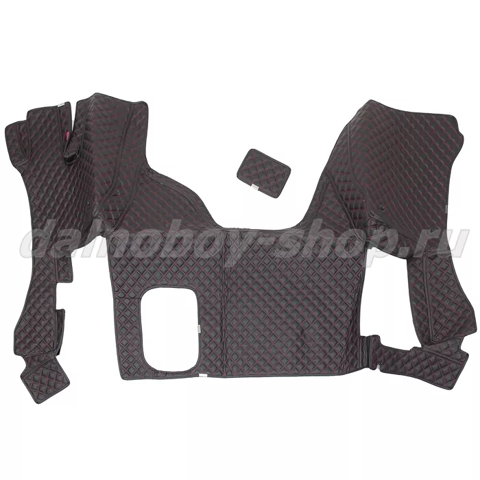 Коврик кож.зам. 3D под ноги DongFeng GX 2х нитка черная кожа/нить красная