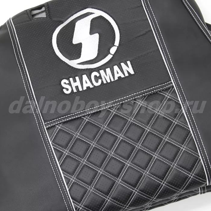 Чехол - сиденье / иск.кожа /PREMIUM / SHACMAN 2021г. (SH02) / черн+бел.нити
