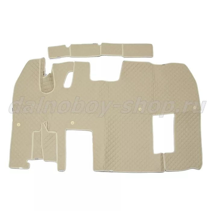 Коврик кож.зам. 3D под ноги RENAULT MAGNUM авт/мех 2х нитка беж кожа/нить бежевая