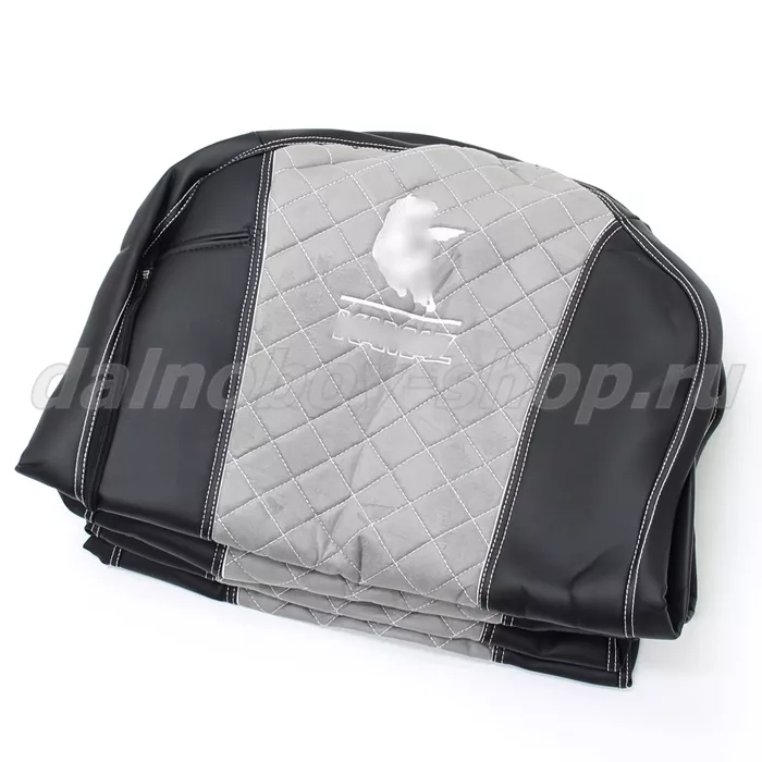 Чехол - сиденье иск.кожа+велюр PREMIUM KMZ K5 (2023 г - ) / черно-серый