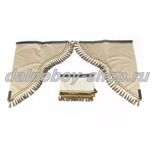 Ламбрекен лоб.+ шторка боковая хамелеон 1.6м БЕЗ НАДПИСИ бежевый