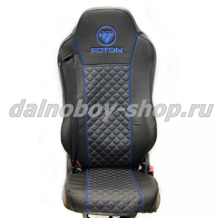 Чехол - сиденье / иск.кожа /PREMIUM / FOTON AUMAN (FA02) / черный+синие нити
