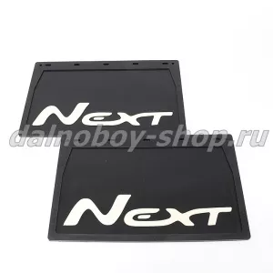 Брызговики передние резина (тиснение) 420*270 NEXT (надпись белая резина)
