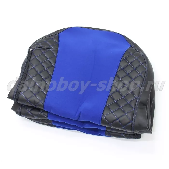 Чехол - сиденье иск.кожа+велюр PREMIUM KMZ K5 (2023 г - ) / БЕЗ ЛОГОТИПА / черно-синий