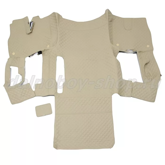 Коврик кож.зам. 3D под ноги Man TGX (2016-2021) авт без ящ без хол 2х нитка беж кожа/нить бежевая