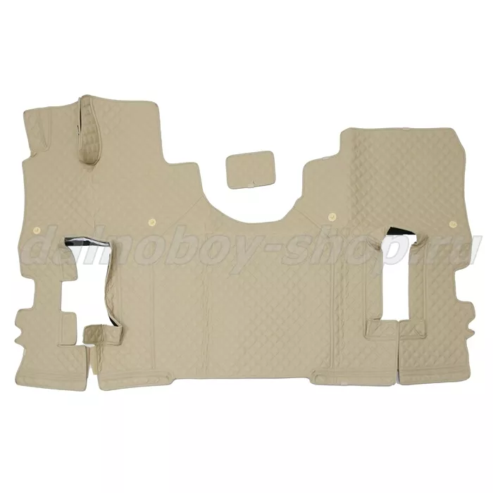 Коврик кож.зам. 3D под ноги KMZ К5 2х нитка бежевая кожа/нить бежевая