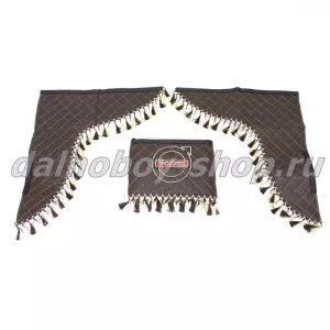 Ламбрекен лоб.+ шторка боковая кожзам 2.2м  VOLVO коричневый