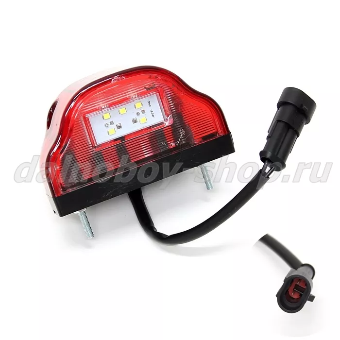 Подсветка номера LED РОССИЯ волна красная с AMP разъемом