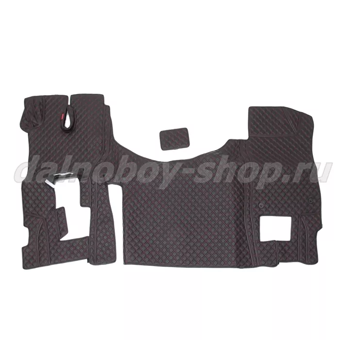 Коврик кож.зам. 3D под ноги FOTON AUMAN /черный+красная нить