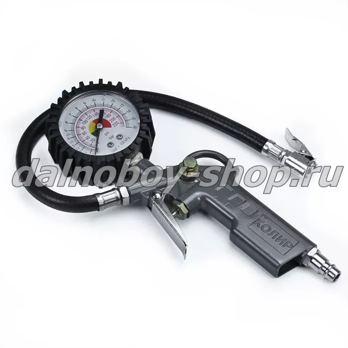 Манометр с пистолетом для подкачки шин / 0-16 бар / Евро / "КОЛИР" TD-1