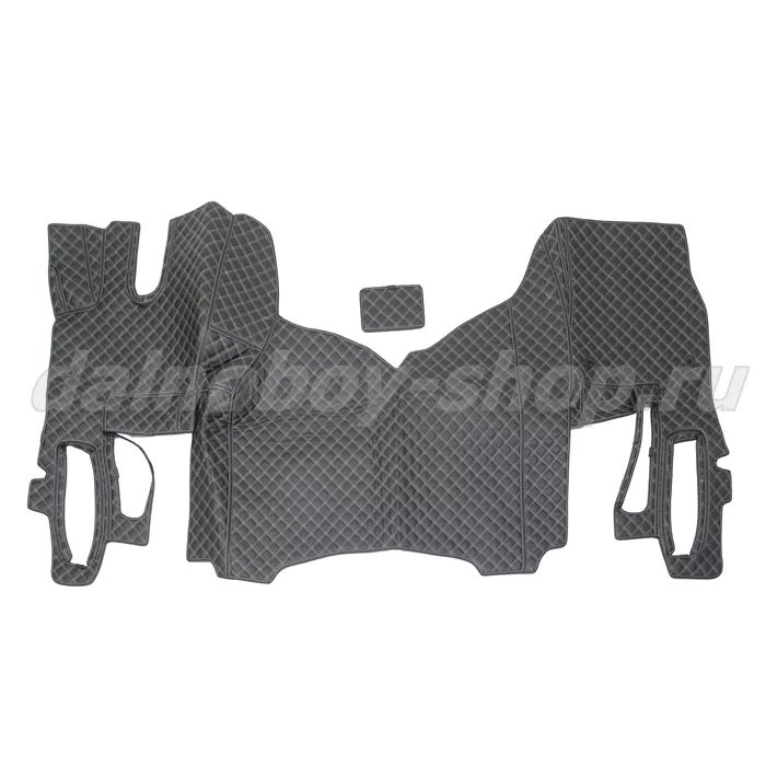 Коврик кож.зам. 3D под ноги RENAULT T вод+пас 2х нитка черная кожа/нить бежевая