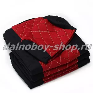 Чехол - сиденье аликанте MB.ACTROS AXOR, ATEGO MEGASPAСE англичанка (1рем)(1выс.1низ) черно-красный