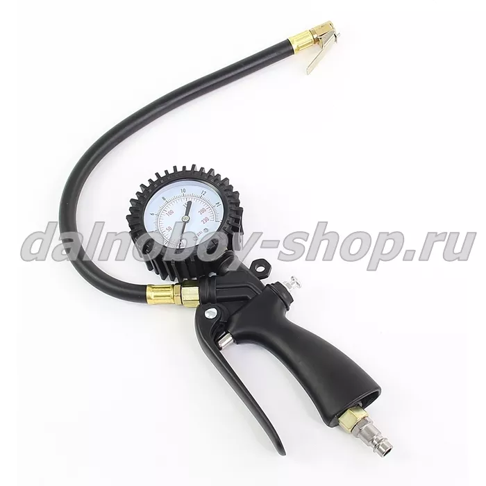 Манометр с пистолетом для подкачки шин / 0-16 бар / Евро / наконечник шланга и сердечник...
