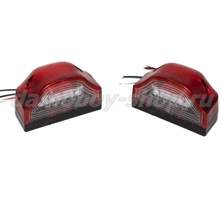 Подсветка номера LED волна красная PZD-001  (2шт-комплект)
