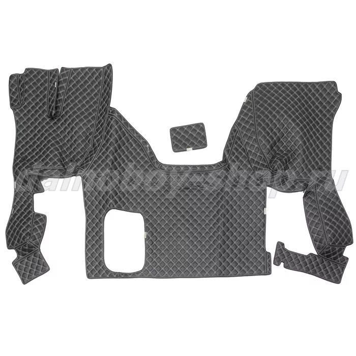 Коврик кож.зам. 3D под ноги DongFeng GX 2х нитка черная кожа/нить белая