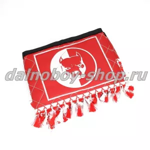 Ламбрекен лоб.+ шторка боковая кожзам 2.2м  ПИТБУЛЬ красный