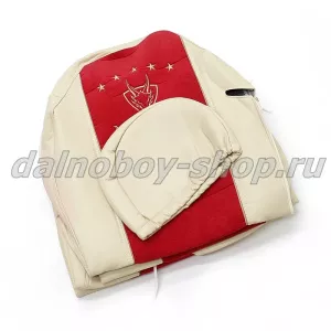 Чехол - сиденье Польша велюр - иск. кожа MB.ACTROS AXOR, ATEGO MEGASPAСE (1рем)(1выс.1низ) крас-беж