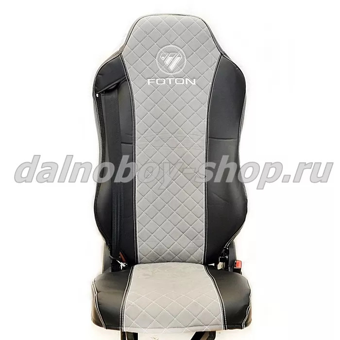 Чехол - сиденье иск.кожа+велюр PREMIUM FOTON AUMAN от 2023 г (FA02) черно-серый