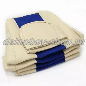 Чехол - сиденье Польша велюр - иск. кожа VOLVO FH-FM-FL 1996-2002г. сине-бежевый