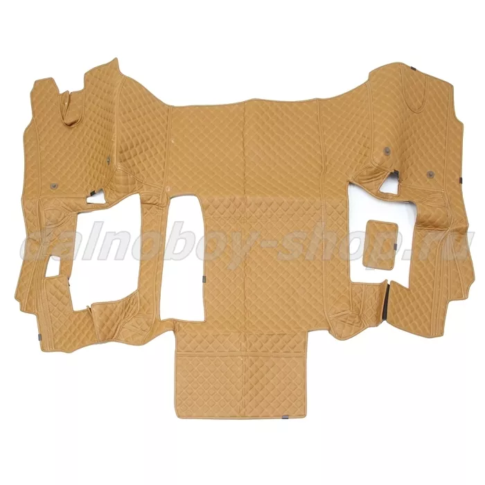 Коврик кож.зам. 3D под ноги Man TGA/TGS узкая кабина 2х нитка фокс кожа/нить бежевая