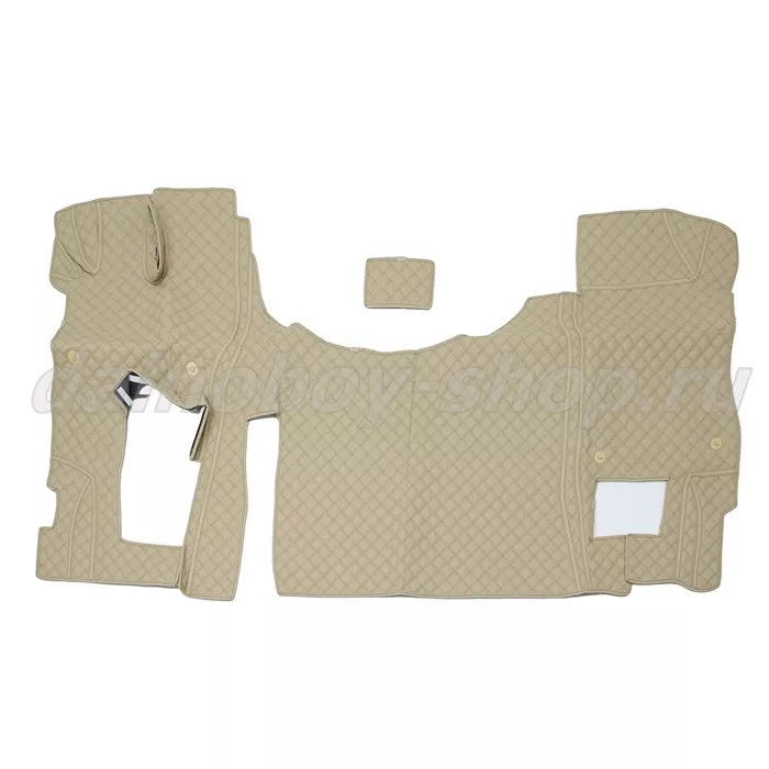 Коврик кож.зам. 3D под ноги FOTON AUMAN /бежевый+черная нить
