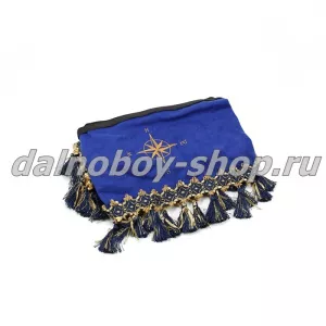 Ламбрекен лоб.+ шторка боковая велюр 2.2м УНИВЕРСАЛ РОЗА ВЕТРОВ синий