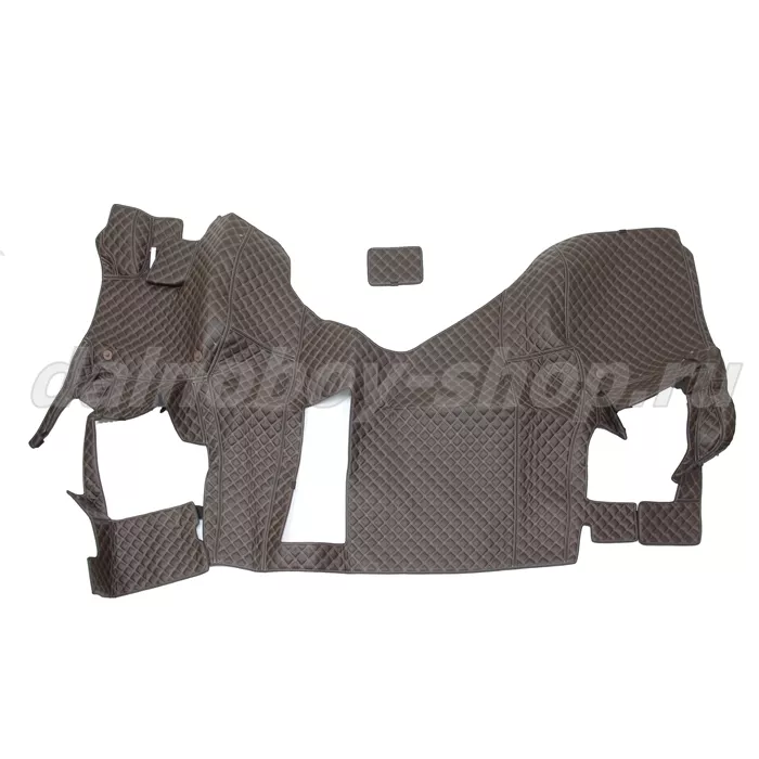 Коврик кож.зам. 3D под ноги Hongyan самосвал 2х нитка шоколад кожа/нить беж