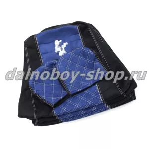 Чехол - сиденье аликанте KMZ (2 сид.2подголов.) черно-синий