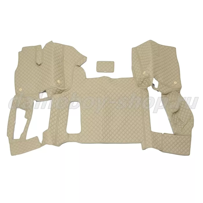 Коврик кож.зам. 3D под ноги Man TGX (2016-2021) авт с ящ с хол 2х нитка беж кожа/нить черная