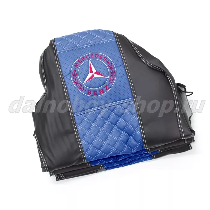Чехол - сиденье / иск.кожа /PREMIUM / MERCEDES ATEGO 2 низ. сид. 1996-2003 / черн+син