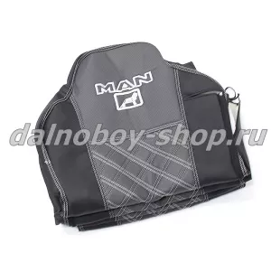 Чехол - сиденье / иск.кожа /PREMIUM / MAN TG-A/X/S/M/L  до 2017 (2 ремня)(2 выс.сид.) черн+серый