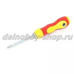 Отвертка двухсторонняя / красно-желтая / с фиксатором /  (12шт./уп)