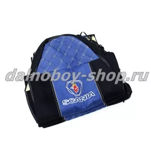 Чехол - сиденье аликанте SCANIA (1994-2004) 4серия (2 ремня)(2 низ.сид.) черно-синий