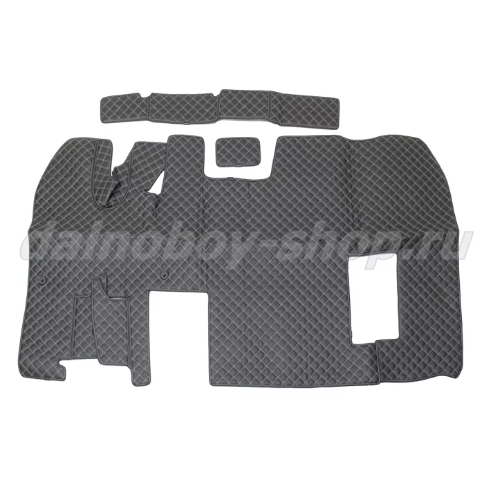 Коврик кож.зам. 3D под ноги RENAULT MAGNUM авт/мех 2х нитка черная  кожа/нить бежевая