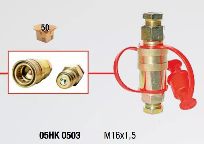 Евроразъем пневм. ALSA FER-RO М-16  красный /Турция