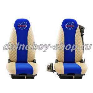Чехол - сиденье иск.кожа+велюр PREMIUM VOLVO FH/FM 13 от 2013- беж-синий