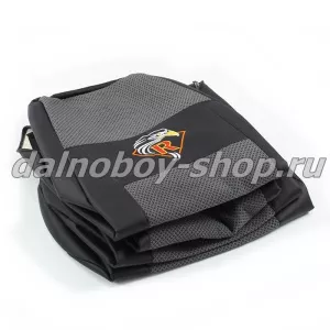 Чехол - сиденье иск.кожа+жаккард RENAULT MAGNUM с 2002 (2 ремня)(2 выс.сид.) серый