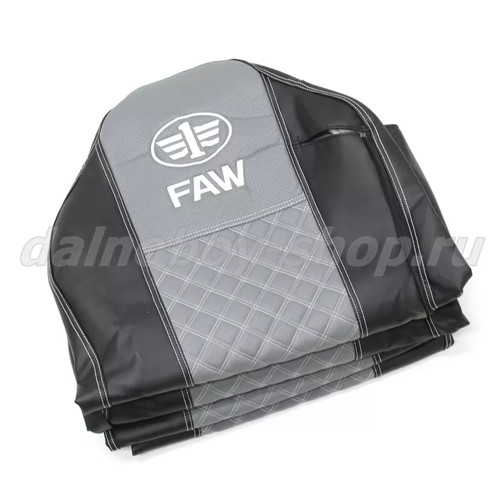 Чехол - сиденье / иск.кожа /PREMIUM / FAW J7 (FW02) / Черн+Сер