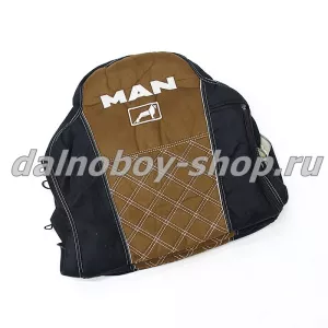 Чехол - сиденье аликанте MAN TG-A/X/S/M/L  до 2017 (2 ремня)(2 выс.сид.) черно-коричневый