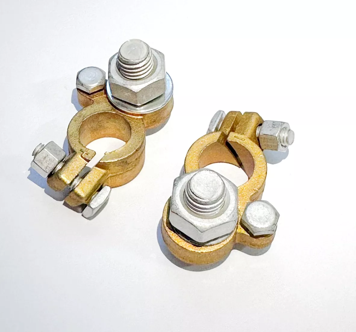 Клемма АКБ латунные ЕВРО болт 10мм  / ( цена за 12 комплектов )