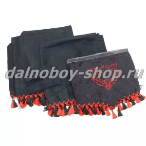 Шторы спальника ЛЮКС 1.2*1.5  антара + стеганный ламбрекен черные