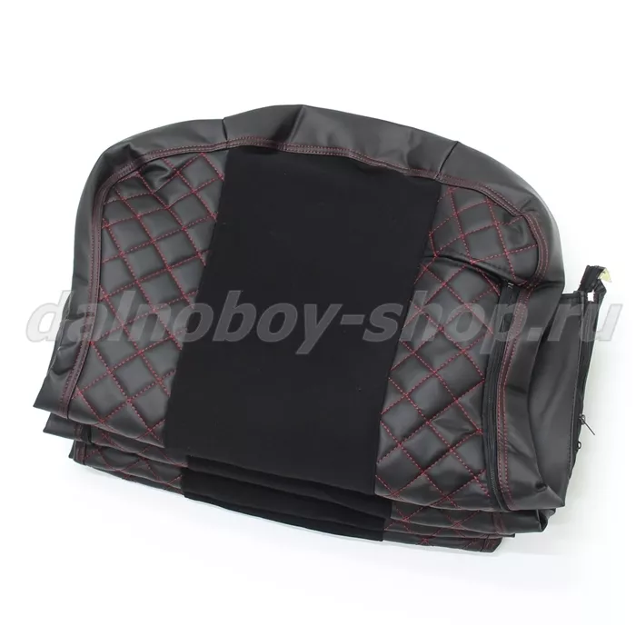 Чехол - сиденье иск.кожа+велюр PREMIUM KMZ K5 / БЕЗ ЛОГОТИПА / черно-черный