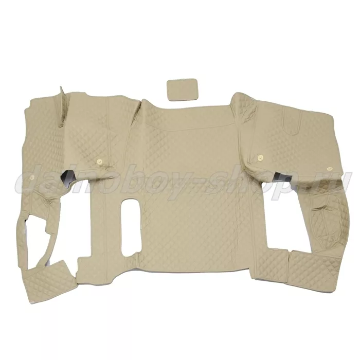 Коврик кож.зам. 3D под ноги Man TGX (2016-2021) авт без ящ с хол 2х нитка беж кожа/нить беж